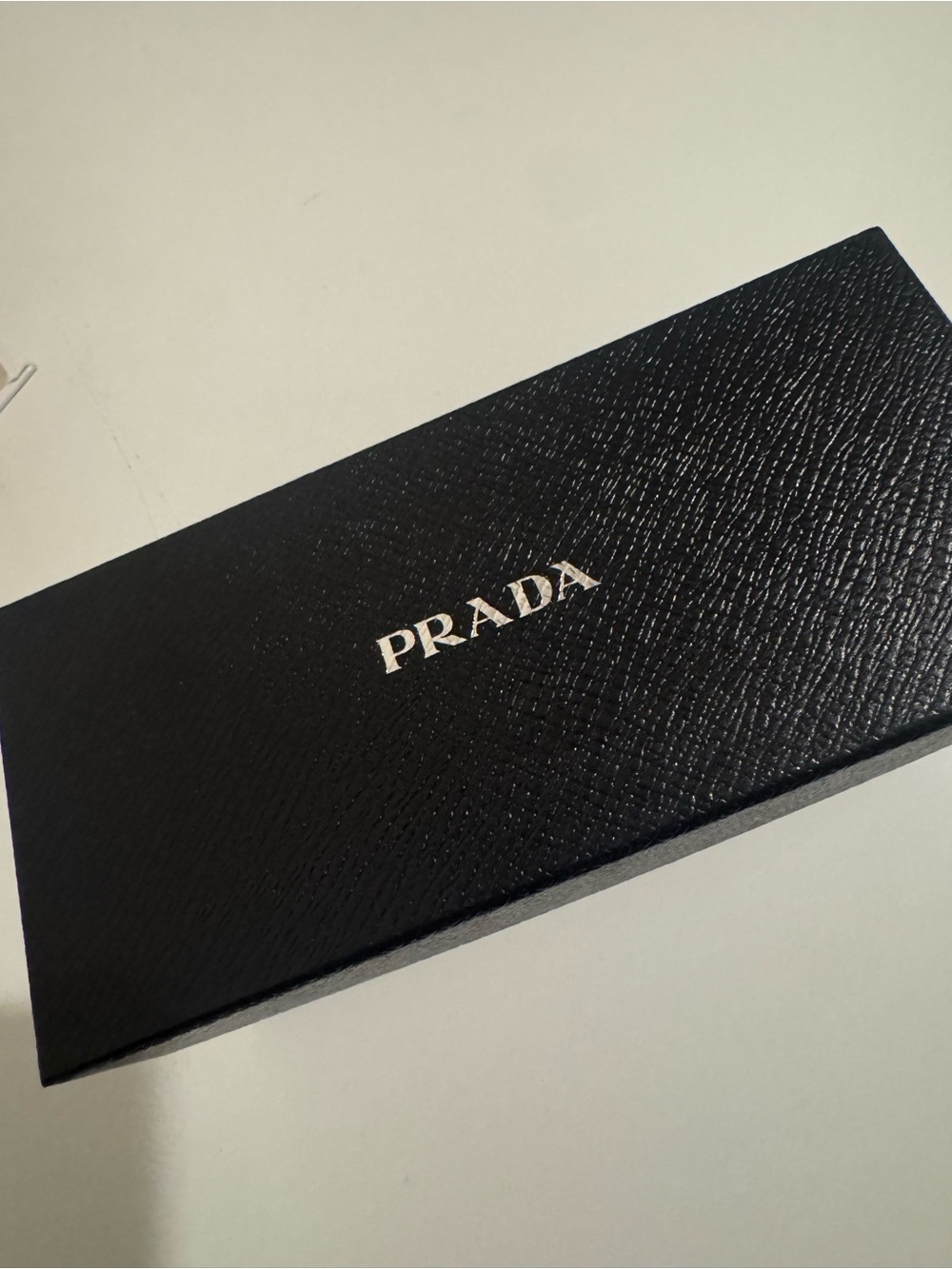 Prada Black Textured Accessories Box with Silver Logo